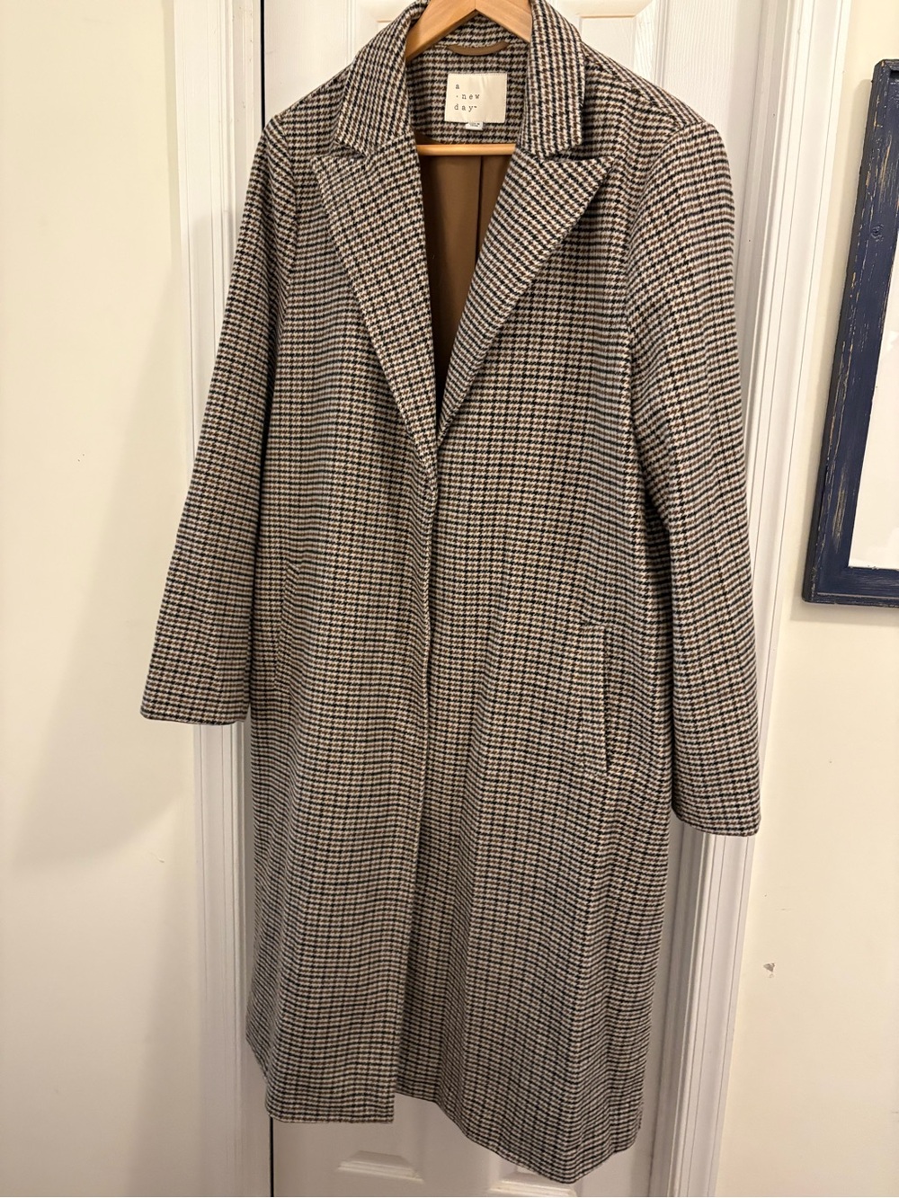 Classic Houndstooth Check Coat XL